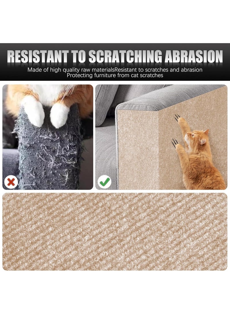 2PCS 39.4"x15.8" Self-Adhesive Cat Scratch Mats – Trimmable DIY Cat Scratcher Pads for Couch, Wall, Doors & Furniture Protection, Durable Anti-Scratch Cover for Cat Towers & Replacement Pads (Beige) - Image 3